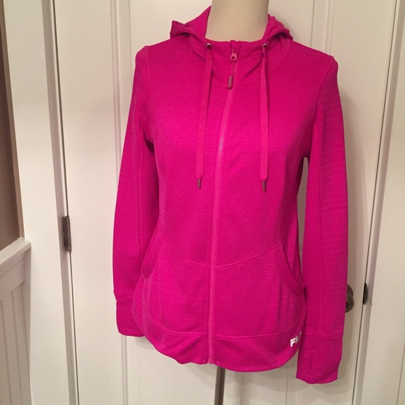 Fila Jackets & Blazers - FILA JACKET HOODIE ZIP PINK STRETCH ATHLETIC S